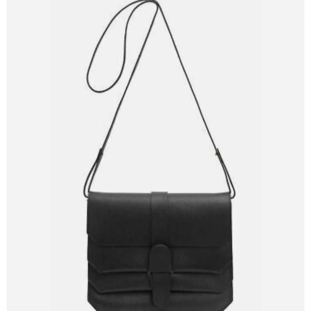 Senreve black leather crossbody bag
